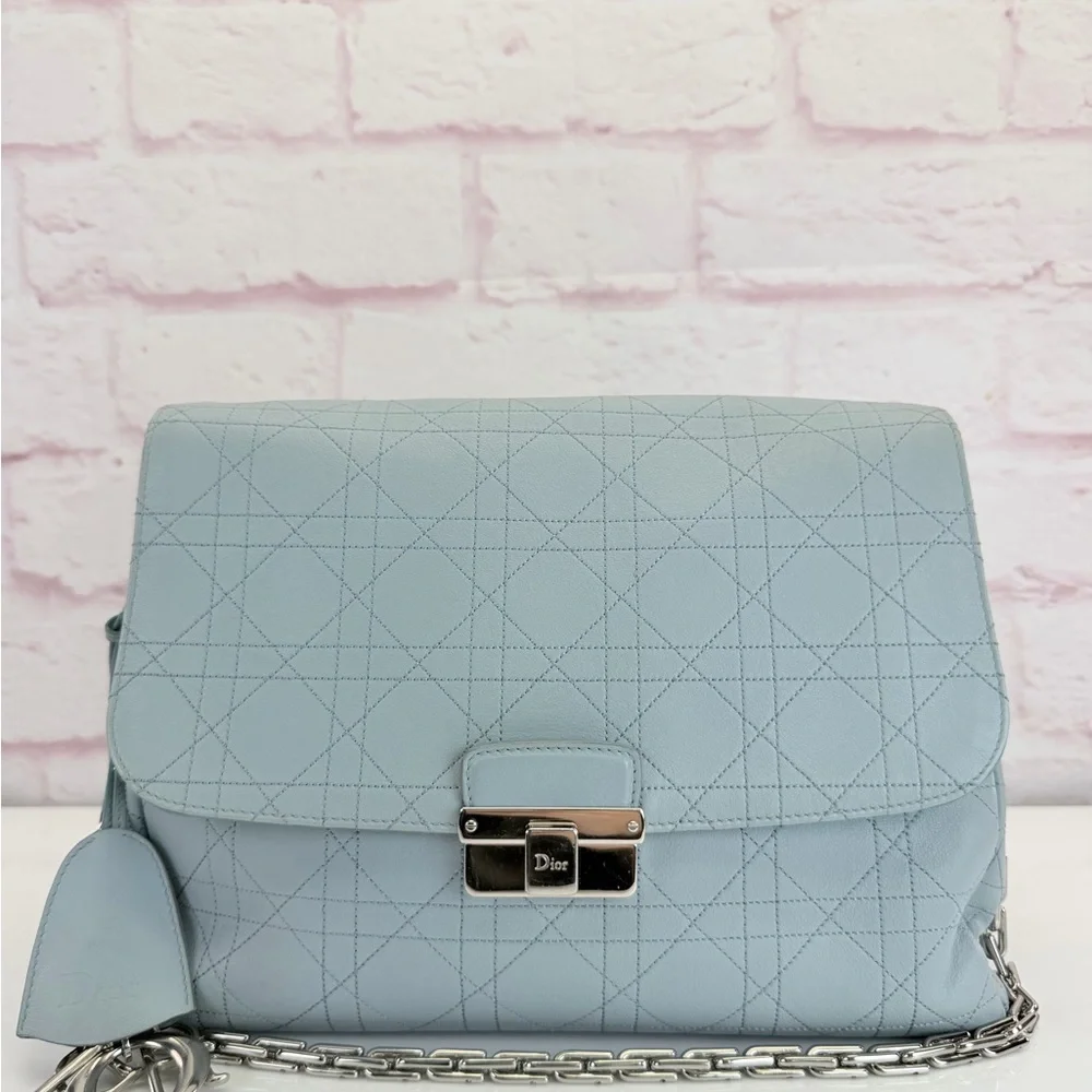 Dior Light Blue Cannage Leather Diorling Shoulder Bag - Picture 2 of 16